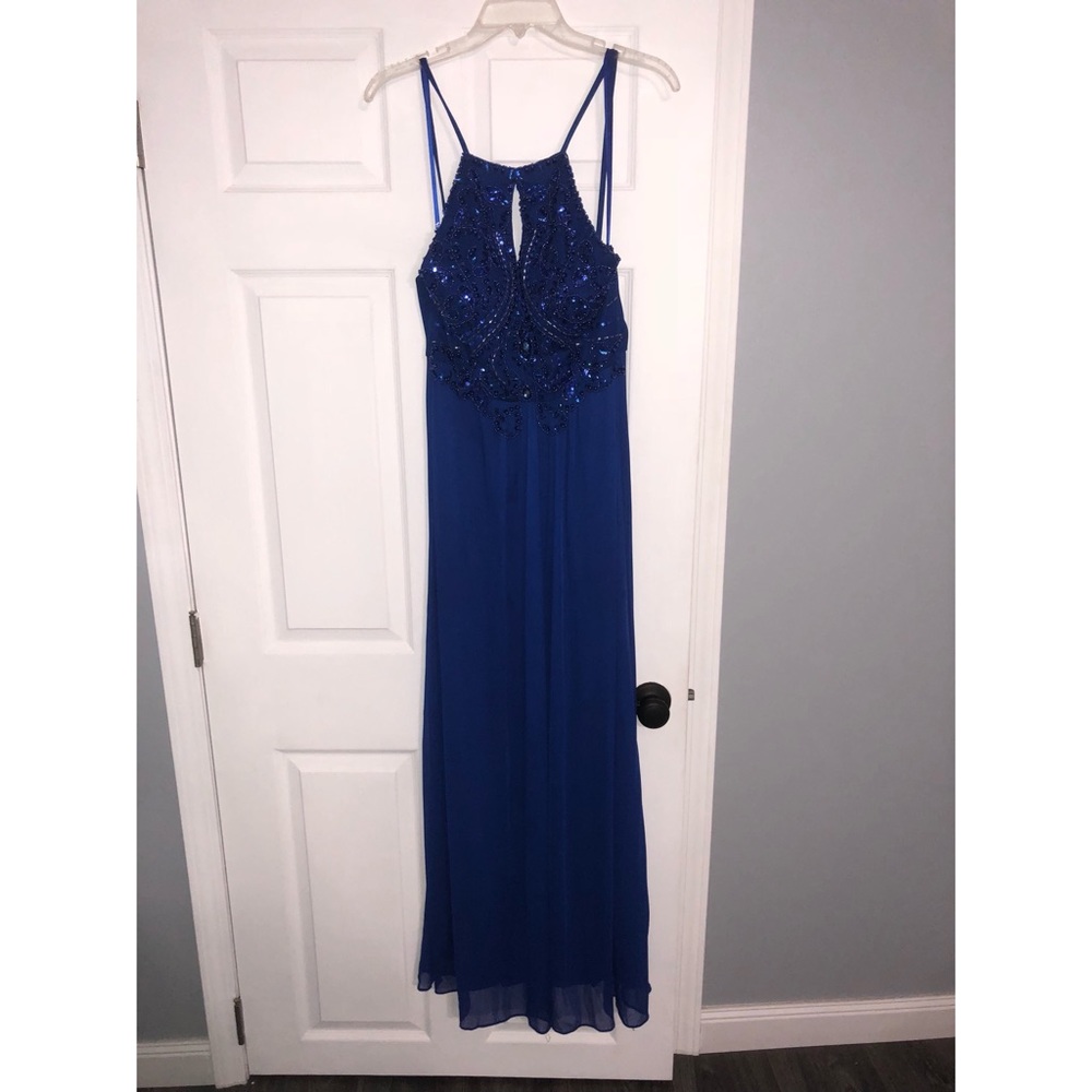 Blondie Nites Royal Blue Long Prom Dress